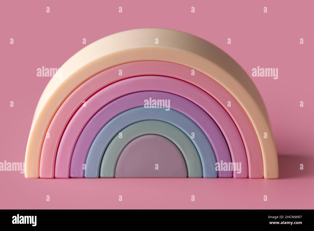 Silicone rainbow stacker puzzle, baby stacking toy building blocks