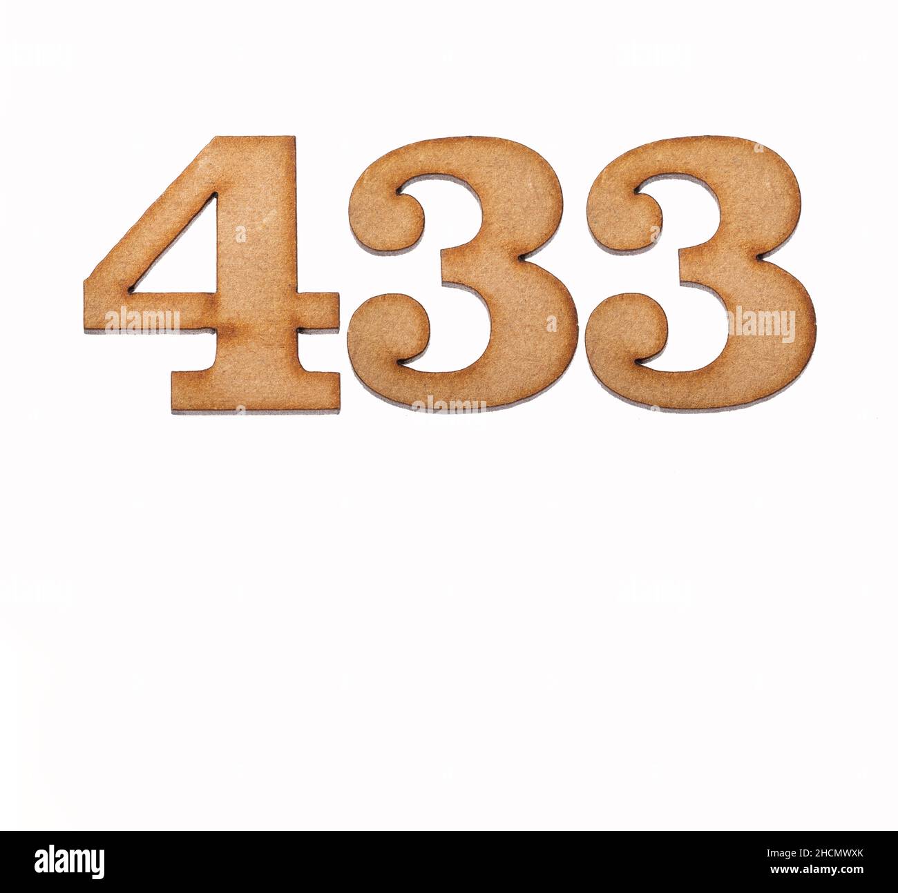 Number 433 Piece of wood isolated on white background Stock Photo Alamy