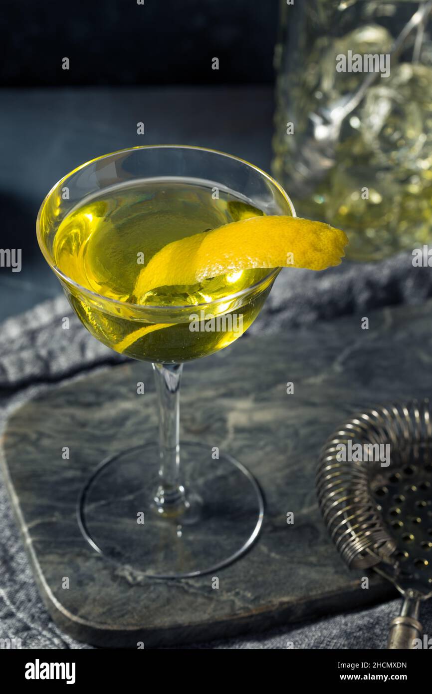 Boozy Refreshing Yellow Chartreuse Alaska Cocktail with Lemon and Gin