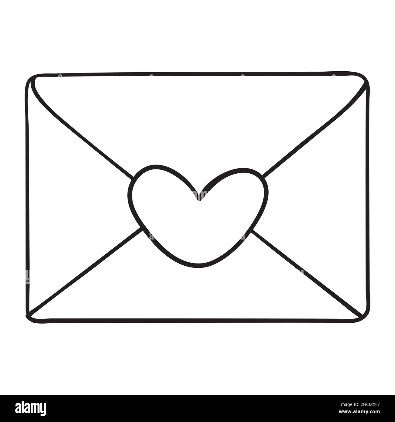 valentine day 14 february card envelope with heart line icon Stock Vector  Image & Art - Alamy