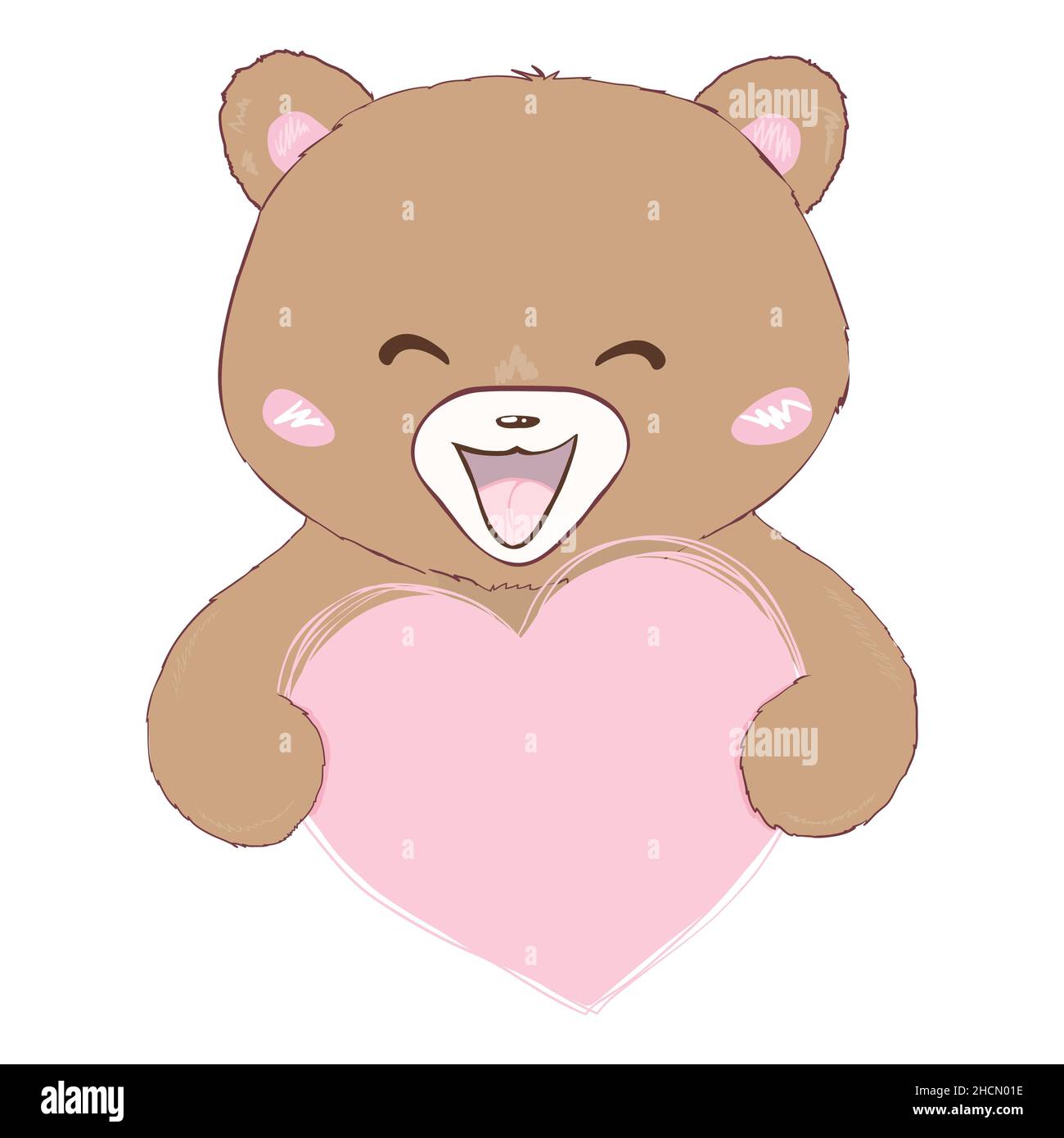 Little teddy bear character isolated on white background. Vector ...