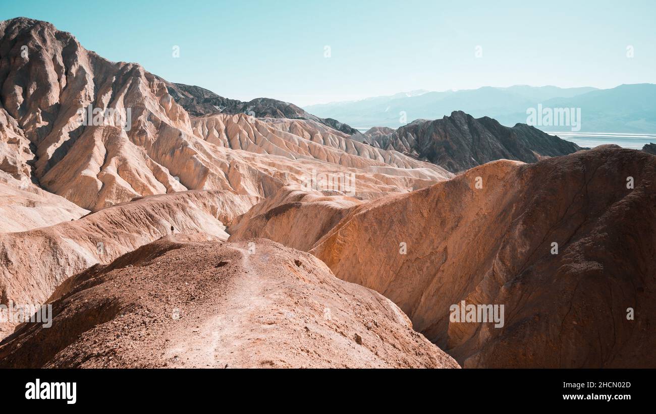 The famous Zabriskie Point in Death Valley National Park, California, USA Stock Photo
