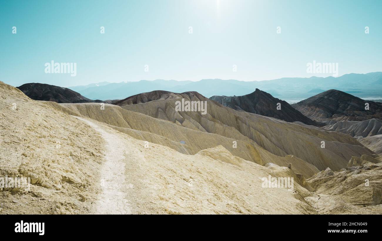 The famous Zabriskie Point in Death Valley National Park, California, USA Stock Photo