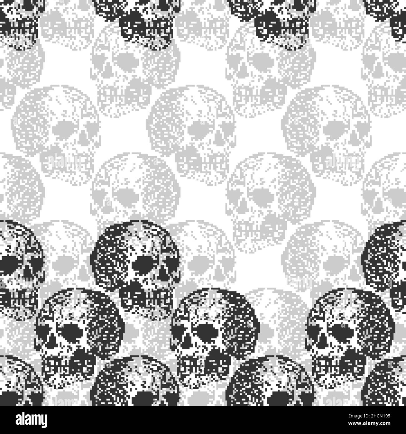 Pixel skull Black and White Stock Photos & Images - Alamy