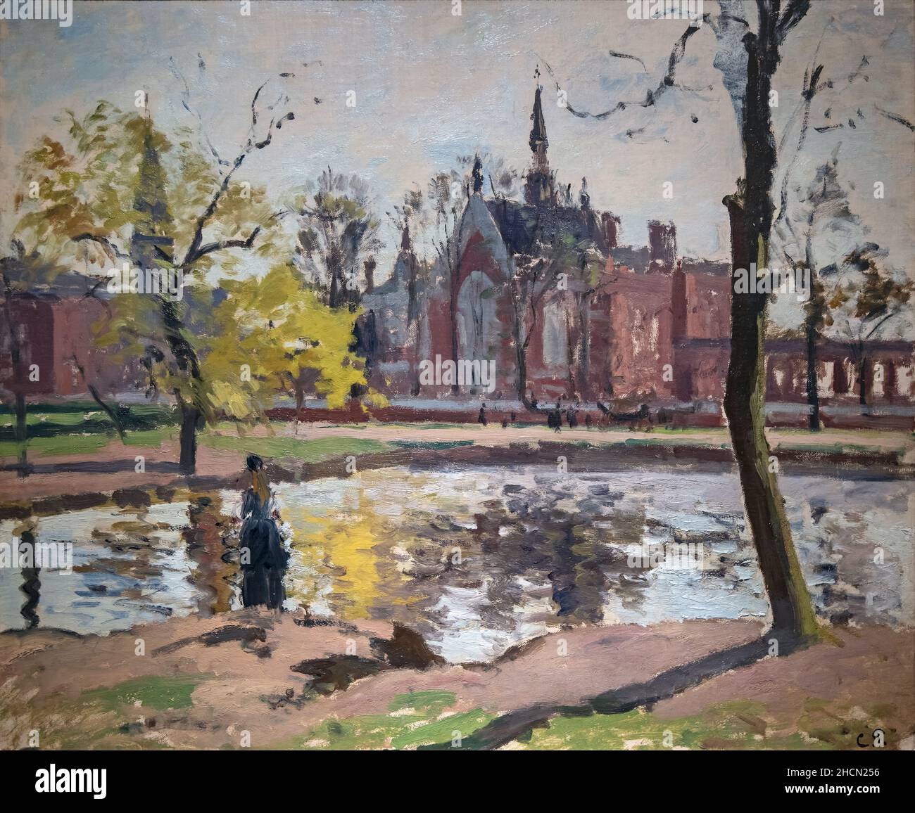 Dulwich College in London (which was where PG Wodehouse went to school) by the french Impressionist/Post-Impressionist painter Camille Pisarro Stock Photo