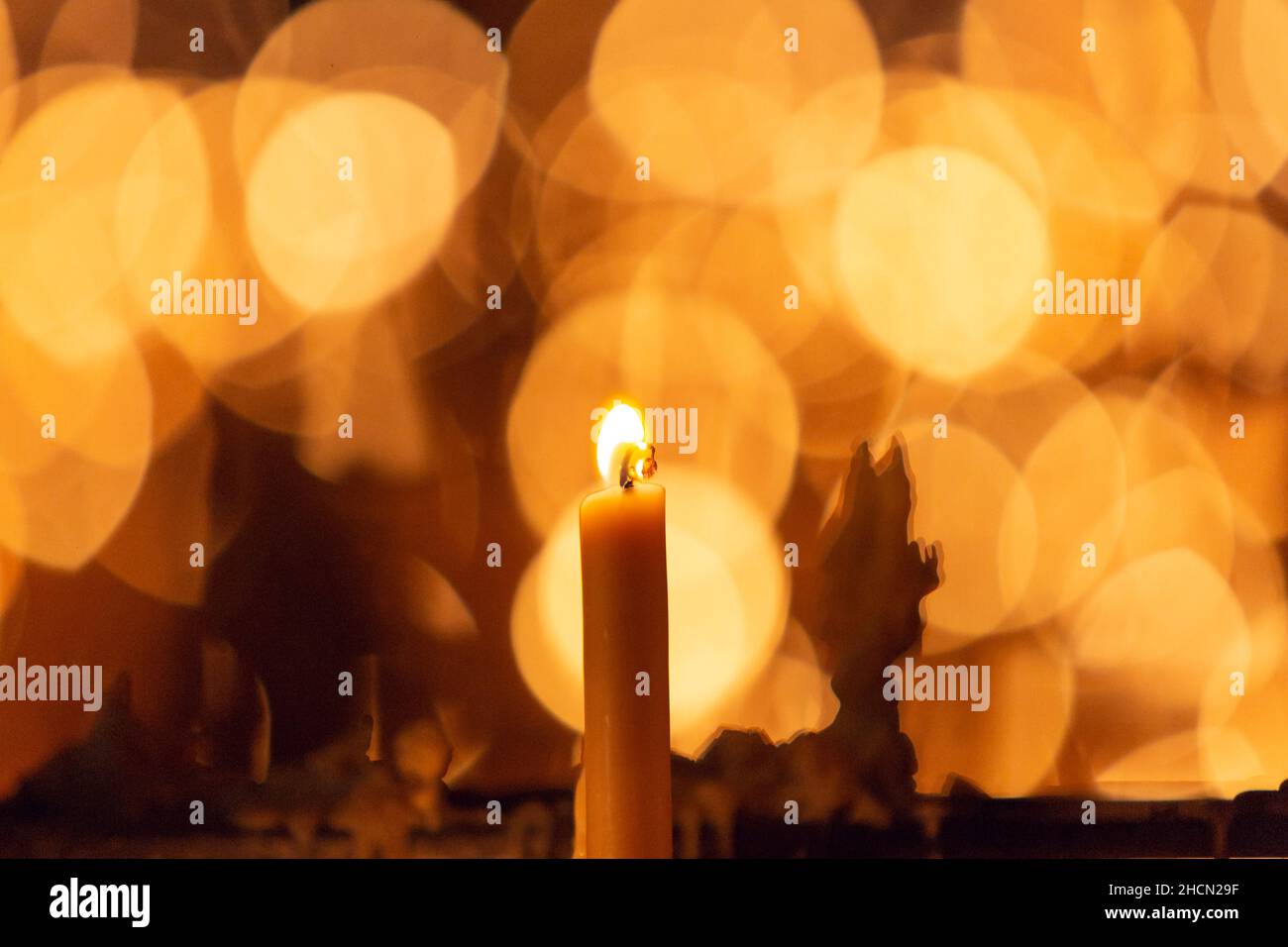 Lighted religious candles Stock Photo Alamy