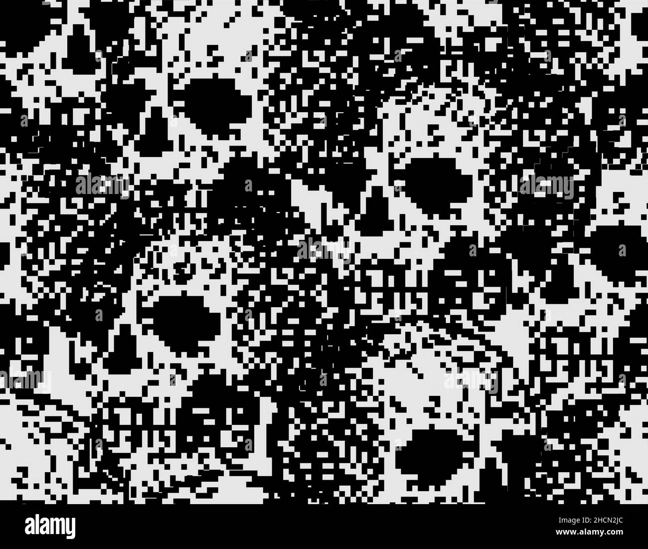 Skull pixel art pattern seamless. pixelated Skeleton head
