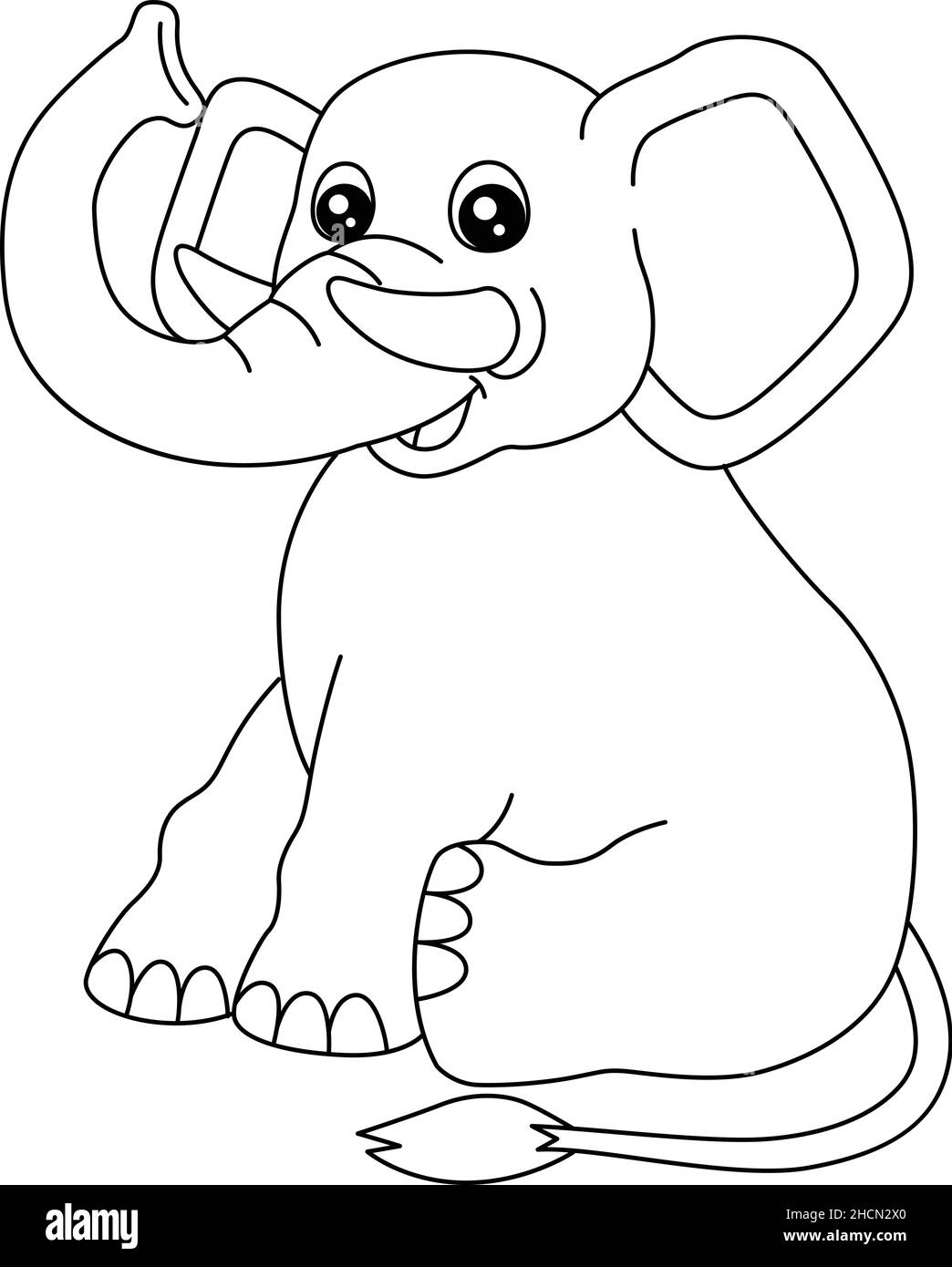 Elephant Coloring Page Isolated for Kids Stock Vector Image & Art ...