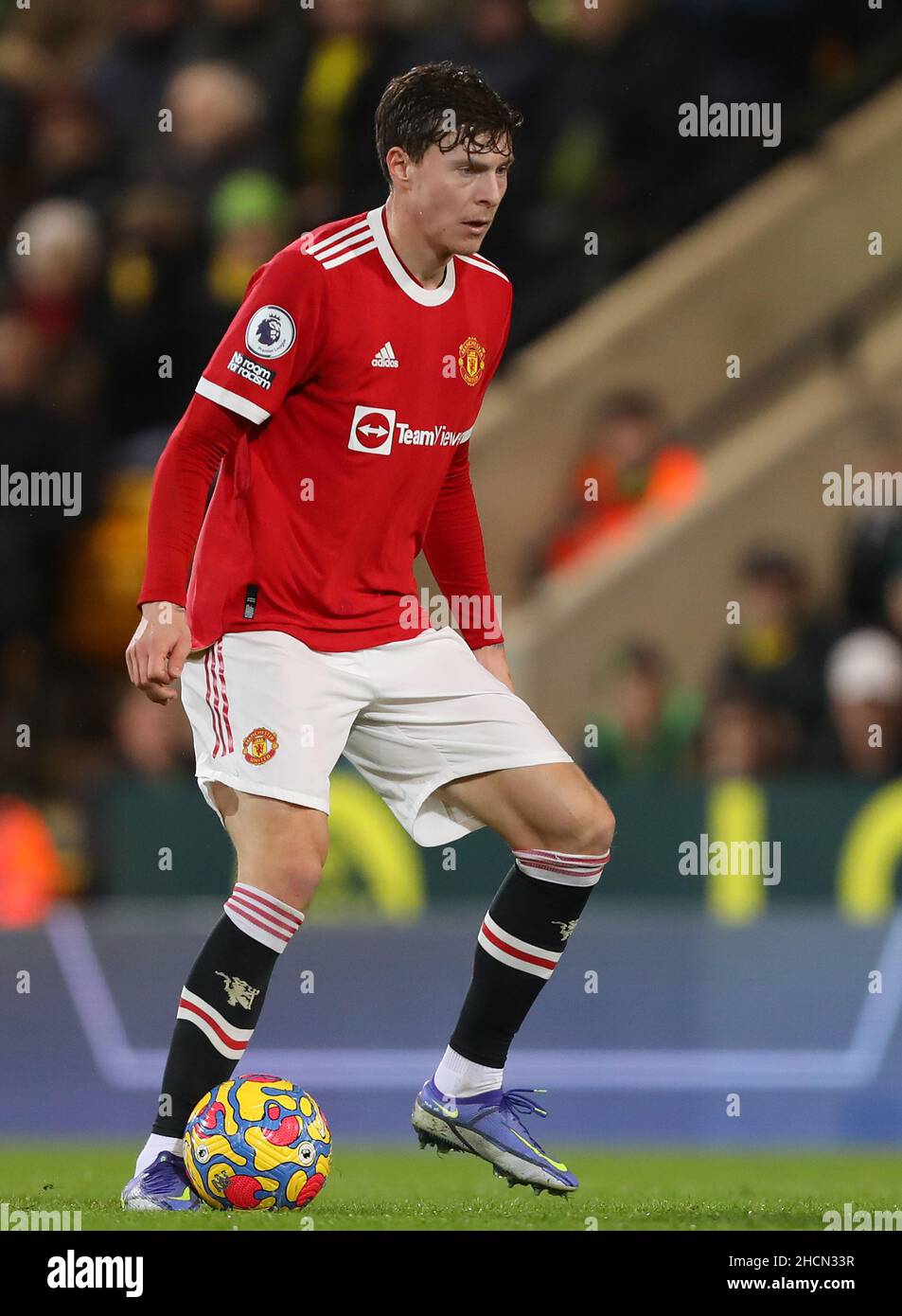 Victor Lindelof of Manchester United - Norwich City v Manchester United, Premier League, Carrow Road, Norwich, UK - 11th December 2021  Editorial Use Only - DataCo restrictions apply Stock Photo