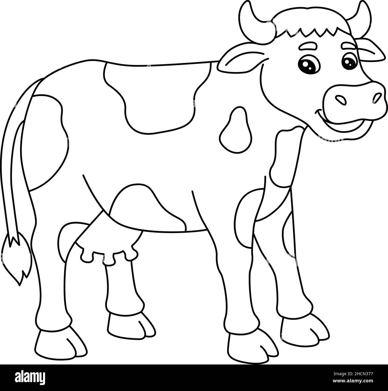 Cow Coloring Page Isolated for Kids Stock Vector Image & Art - Alamy