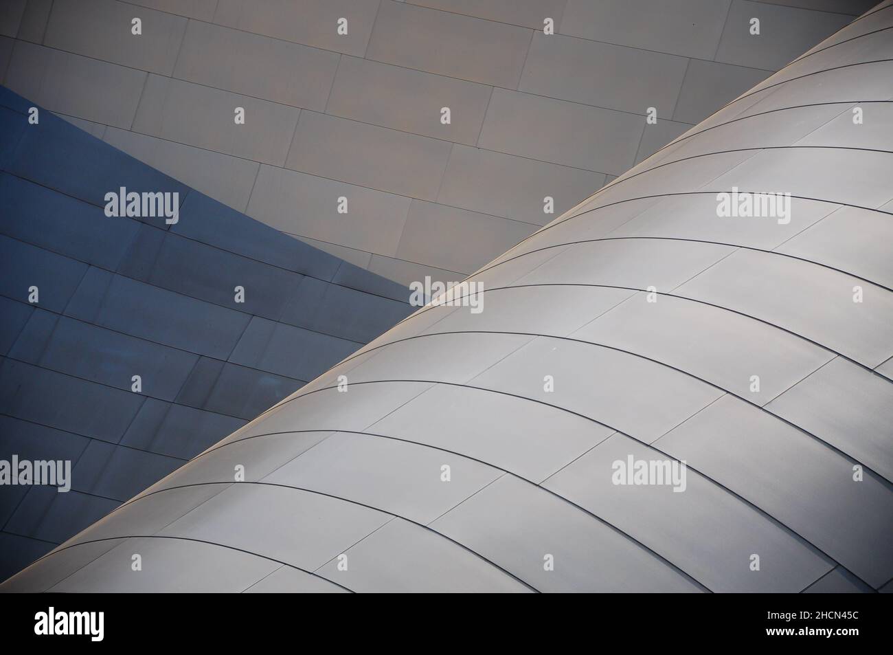 LOS ANGELES - JAN 7, 2012: Details of the roof of Walt Disney Concert Hall in Los Angeles, California, USA on June 7, 2012. Stock Photo