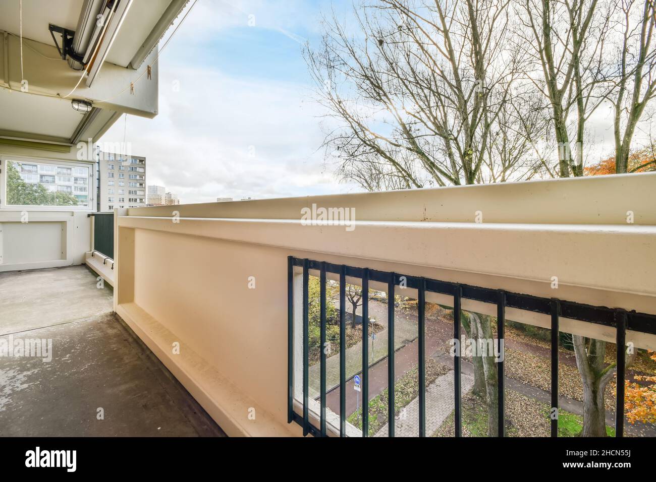 Balcony of a beautiful house in the daytime Stock Photo - Alamy