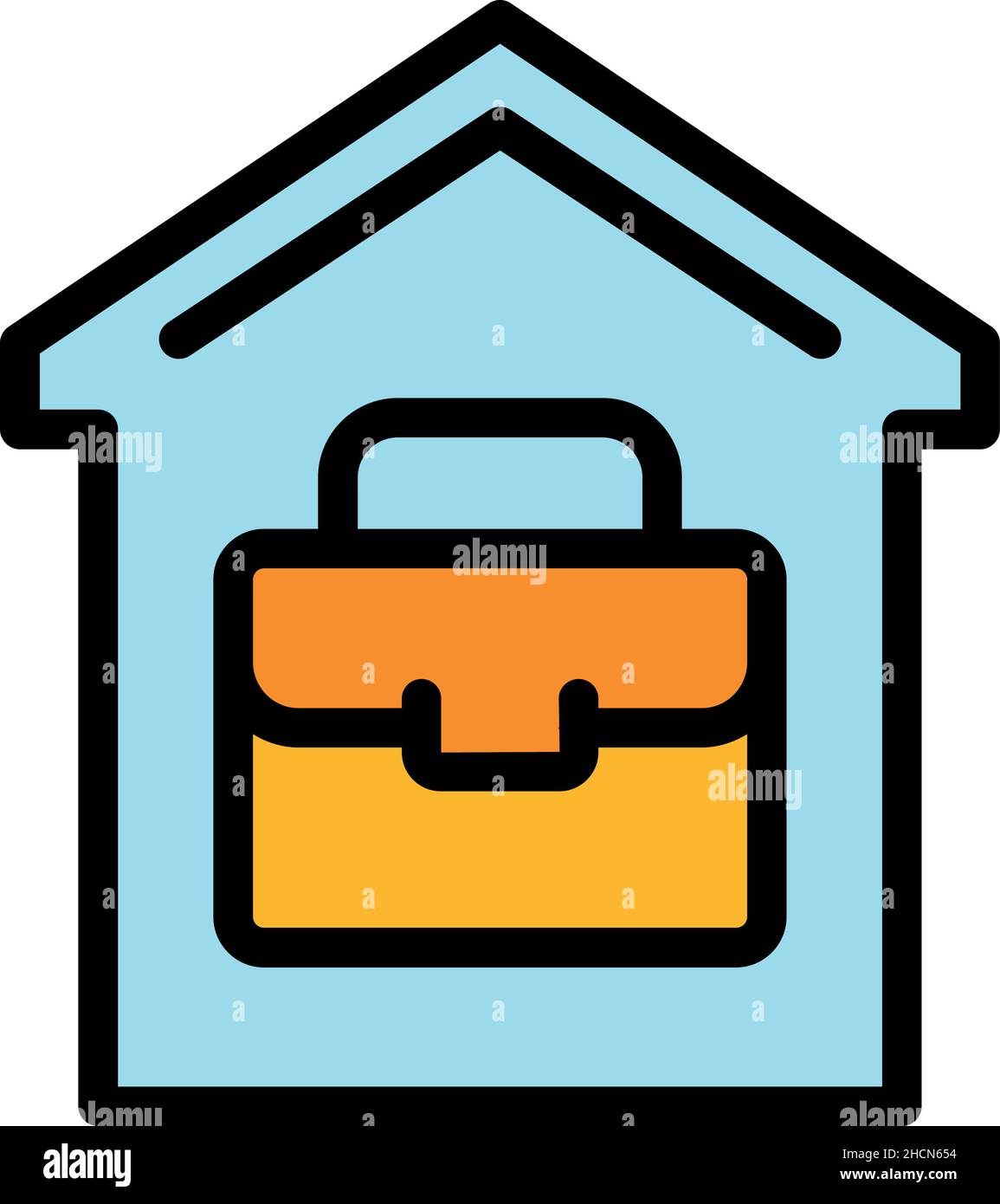 Remote work icon. Outline remote work vector icon color flat isolated Stock Vector