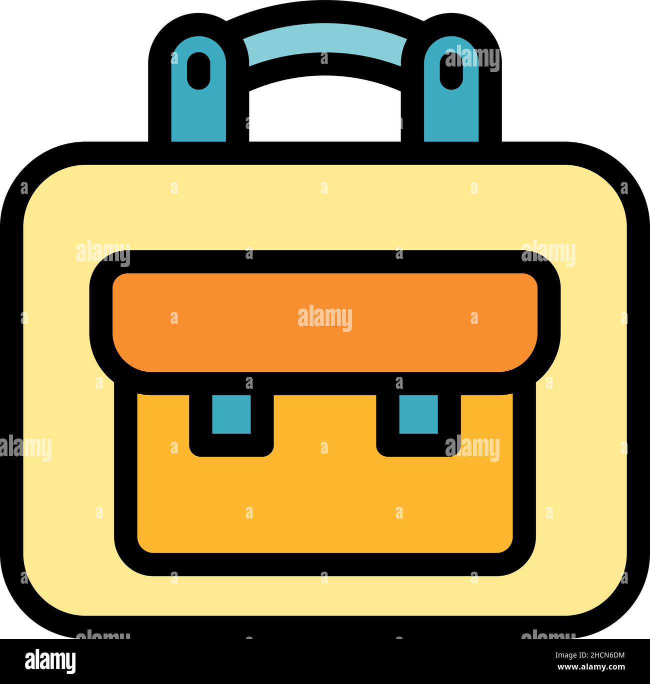 Briefcase icon. Outline briefcase vector icon color flat isolated Stock ...