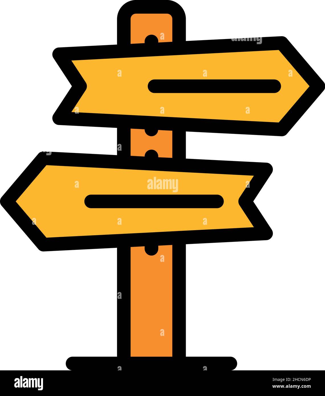 Direction indicator icon. Outline direction indicator vector icon color