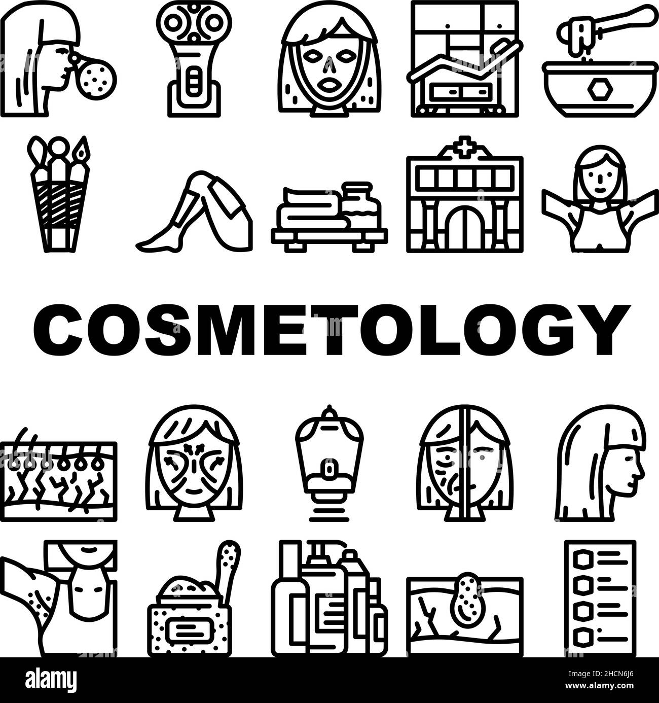 Cosmetology Beauty Procedure Icons Set Vector Stock Vector Image & Art ...
