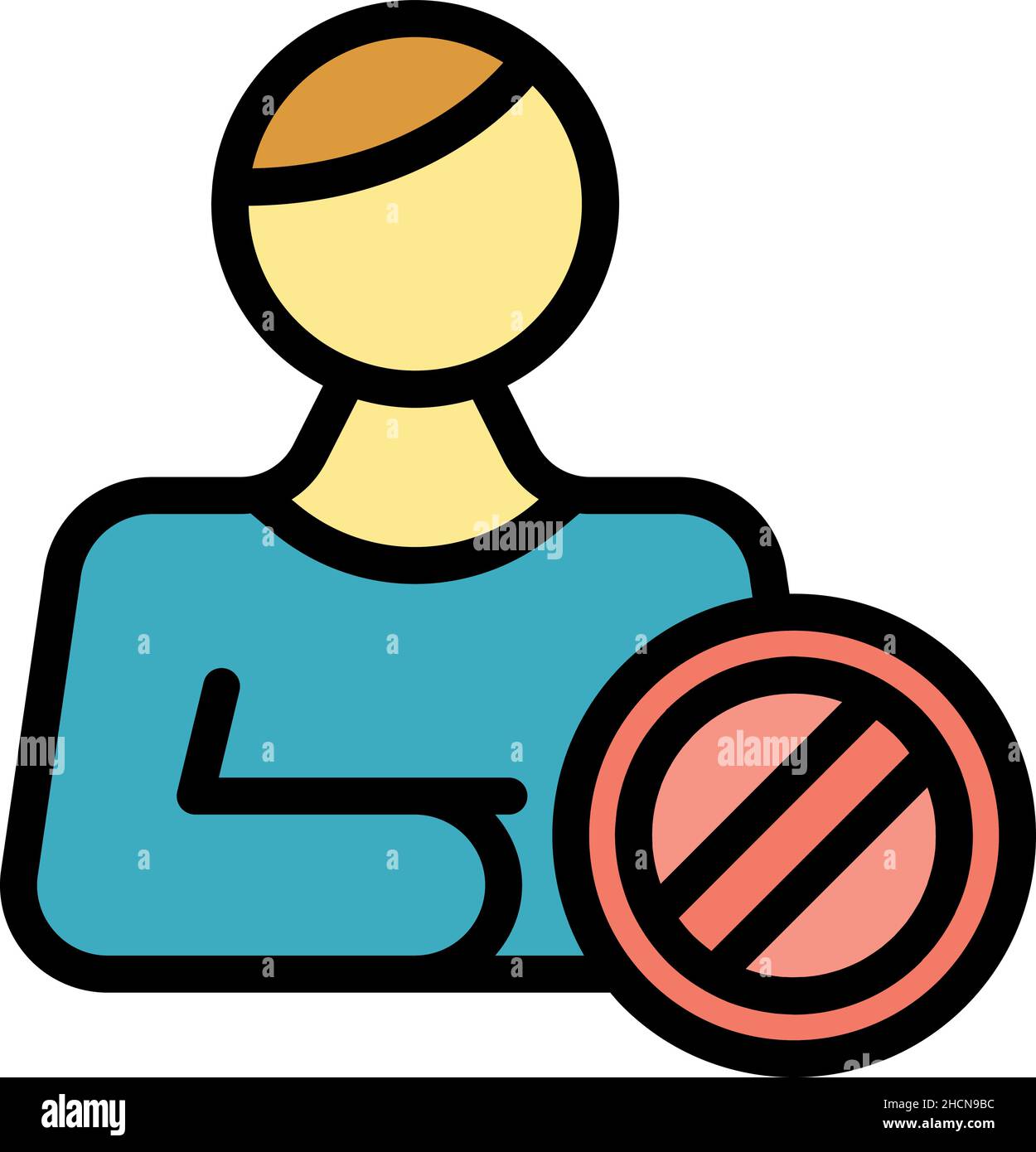 Declined candidate icon. Outline declined candidate vector icon color ...