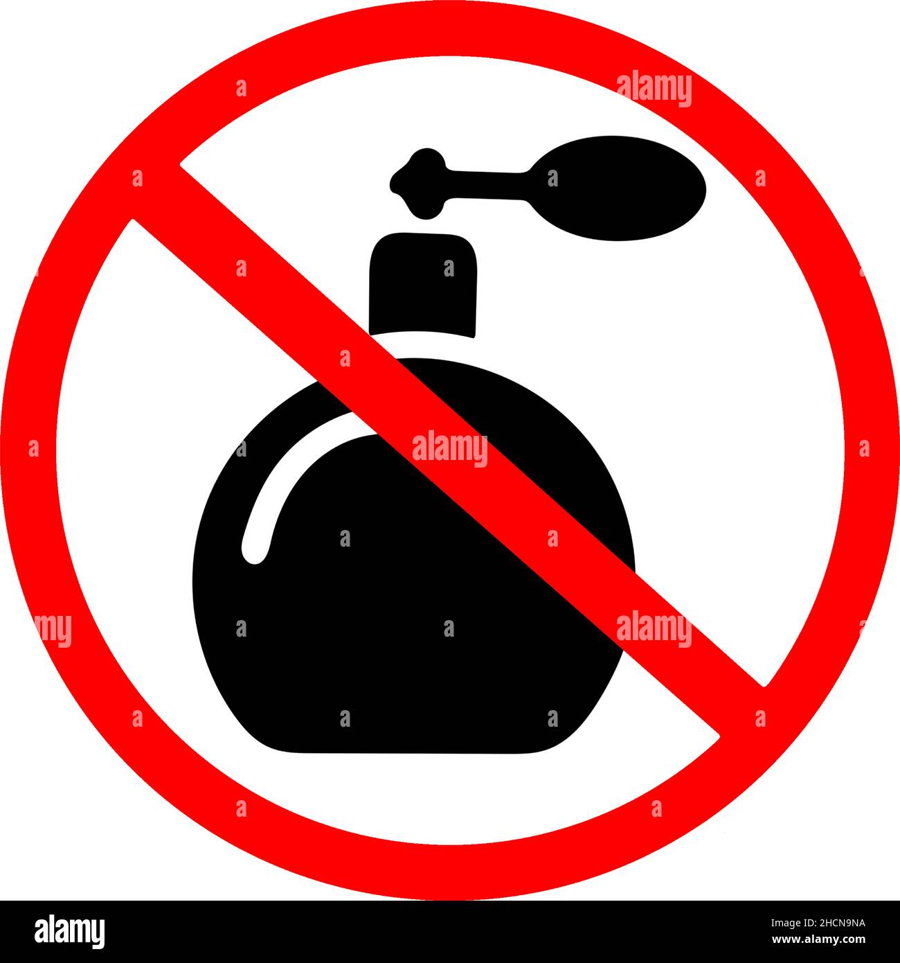 perfume not allowed, prohibition vector red road sign transparent Stock Vector