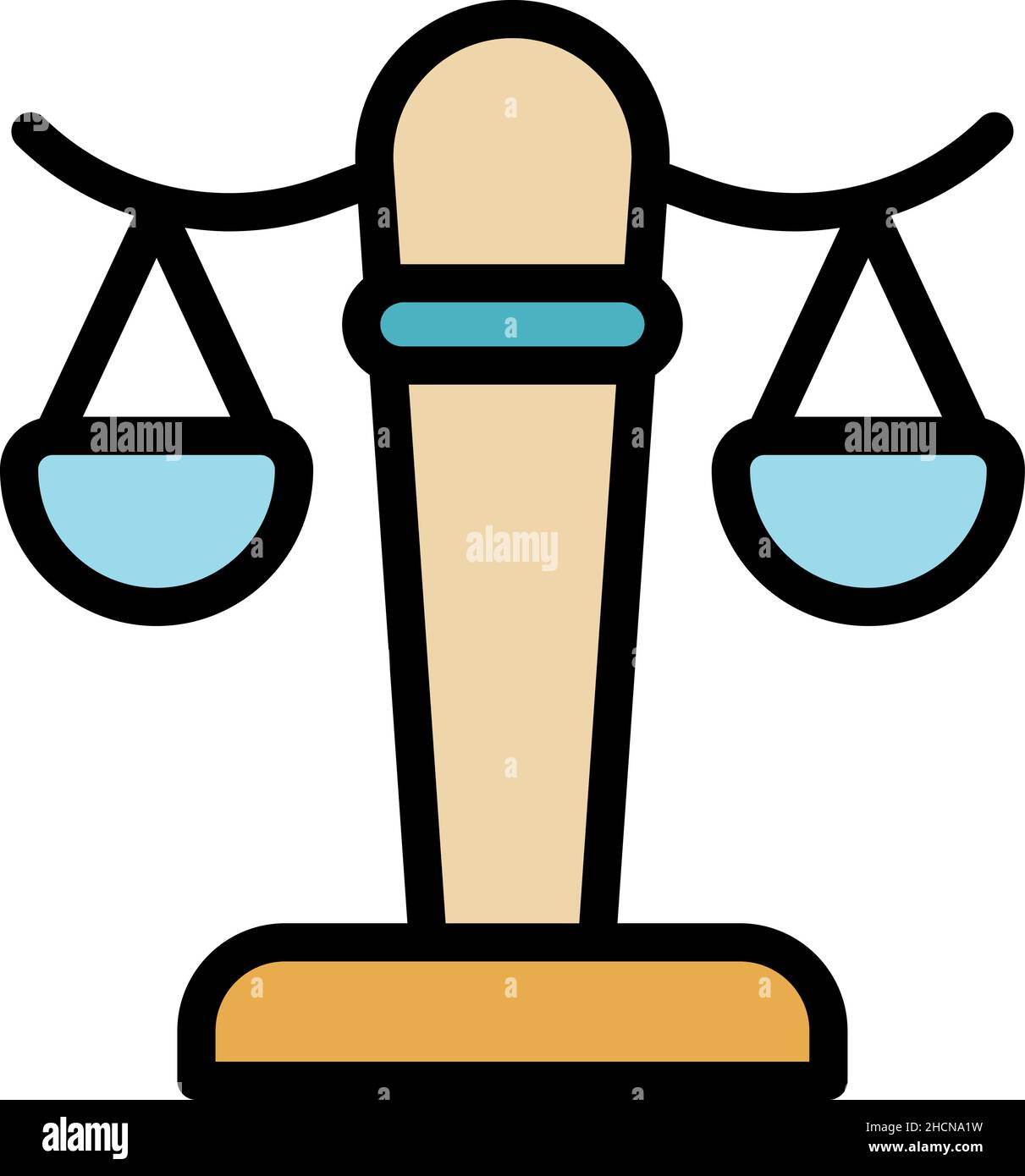 Judge balance icon. Outline judge balance vector icon color flat ...