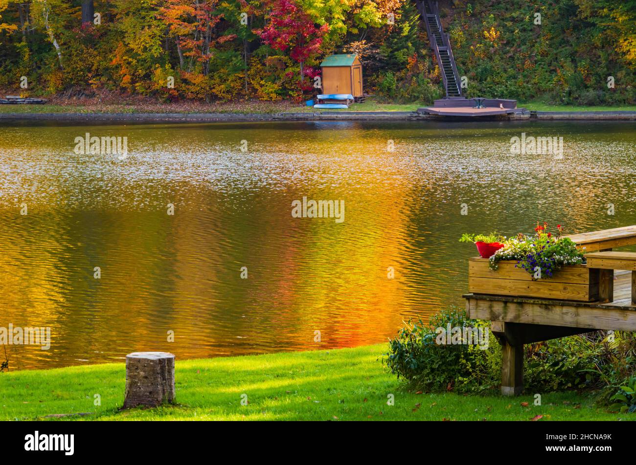 Lake Eden in autumn with beautiful fall foliage colors Stock Photo Alamy