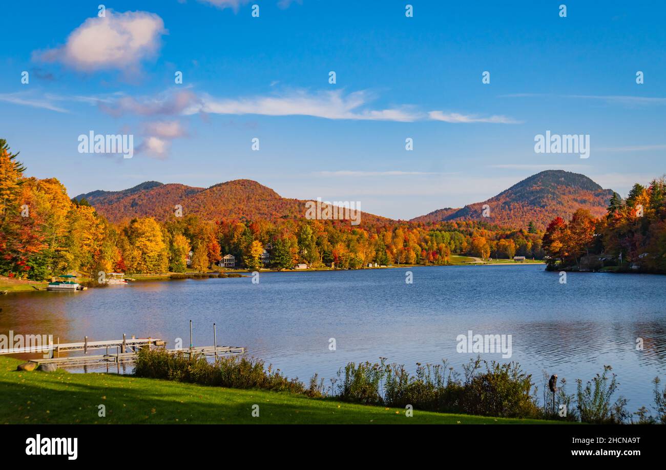 Lake Eden in autumn with beautiful fall foliage colors Stock Photo Alamy
