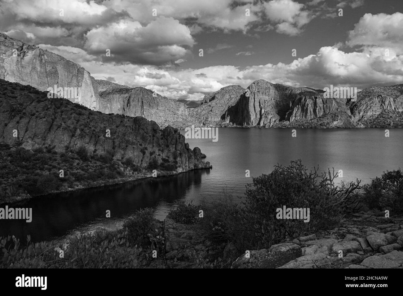 The beautiful vistas and scenery around Canyon Lake near Phoenix Arizona are unparalleled Stock Photo