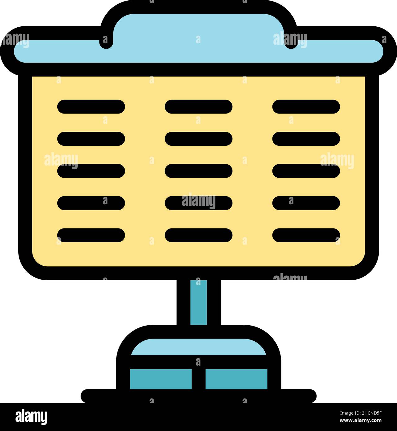 Desk event icon. Outline desk event vector icon color flat isolated ...