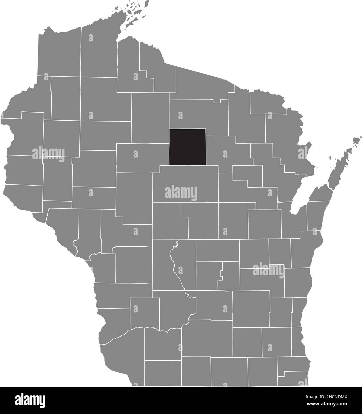 Black highlighted location map of the Lincoln County inside gray
