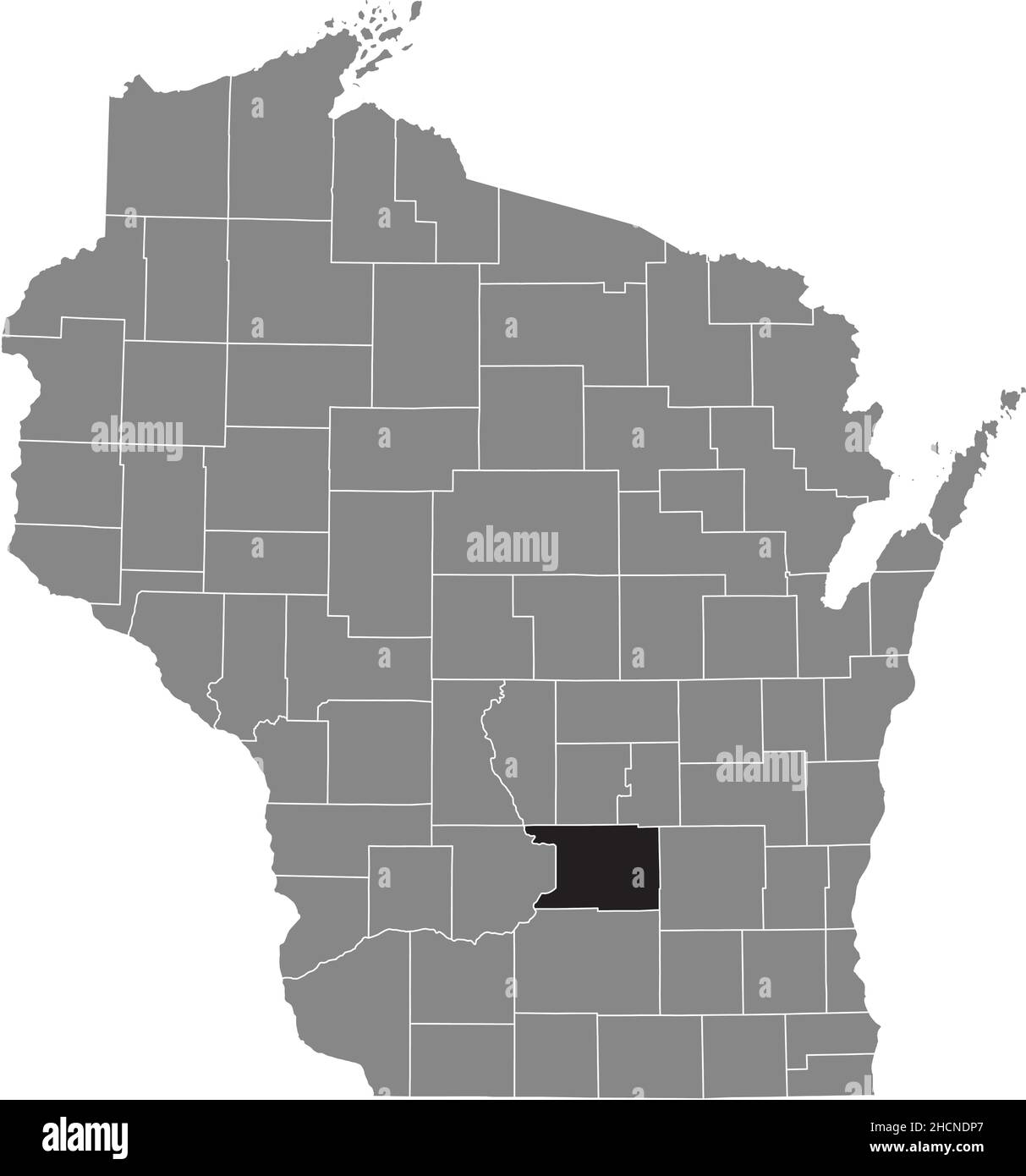 Black highlighted location map of the Columbia County inside gray