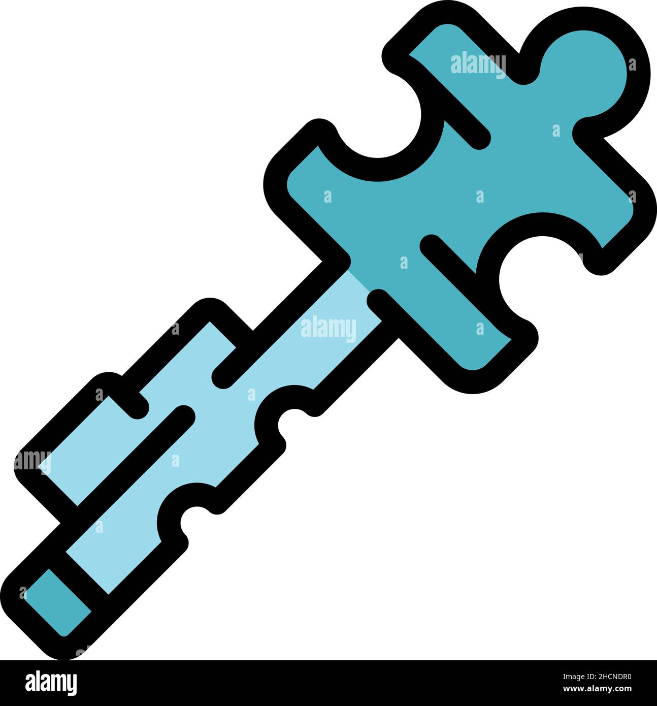 Key solving icon. Outline key solving vector icon color flat isolated Stock Vector