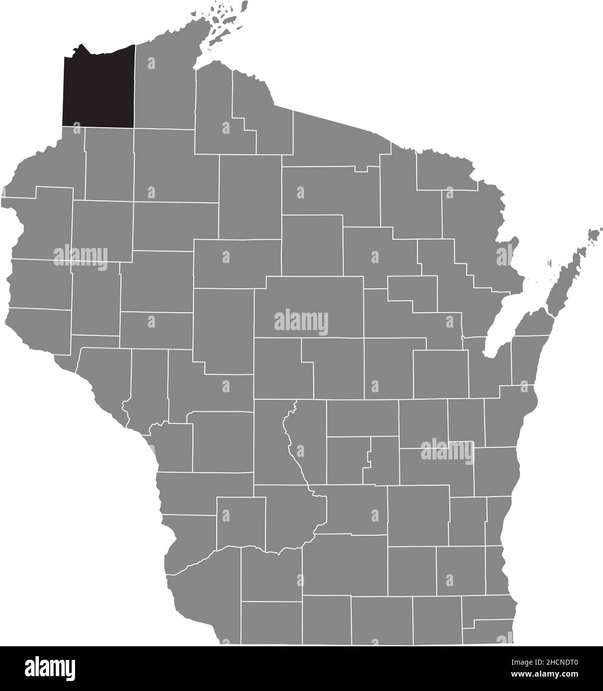 Black highlighted location map of the Douglas County inside gray