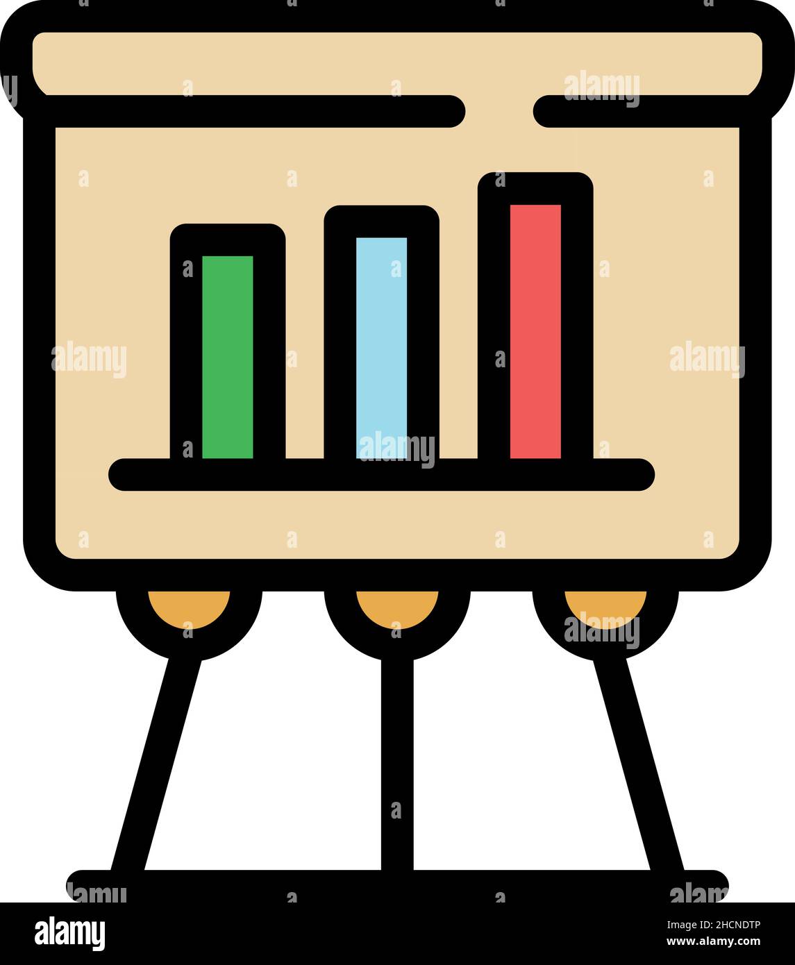 Problem chart icon. Outline problem chart vector icon color flat ...