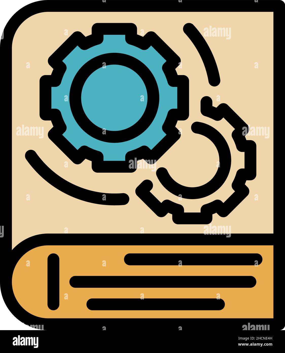 Technical book icon. Outline technical book vector icon color flat isolated Stock Vector