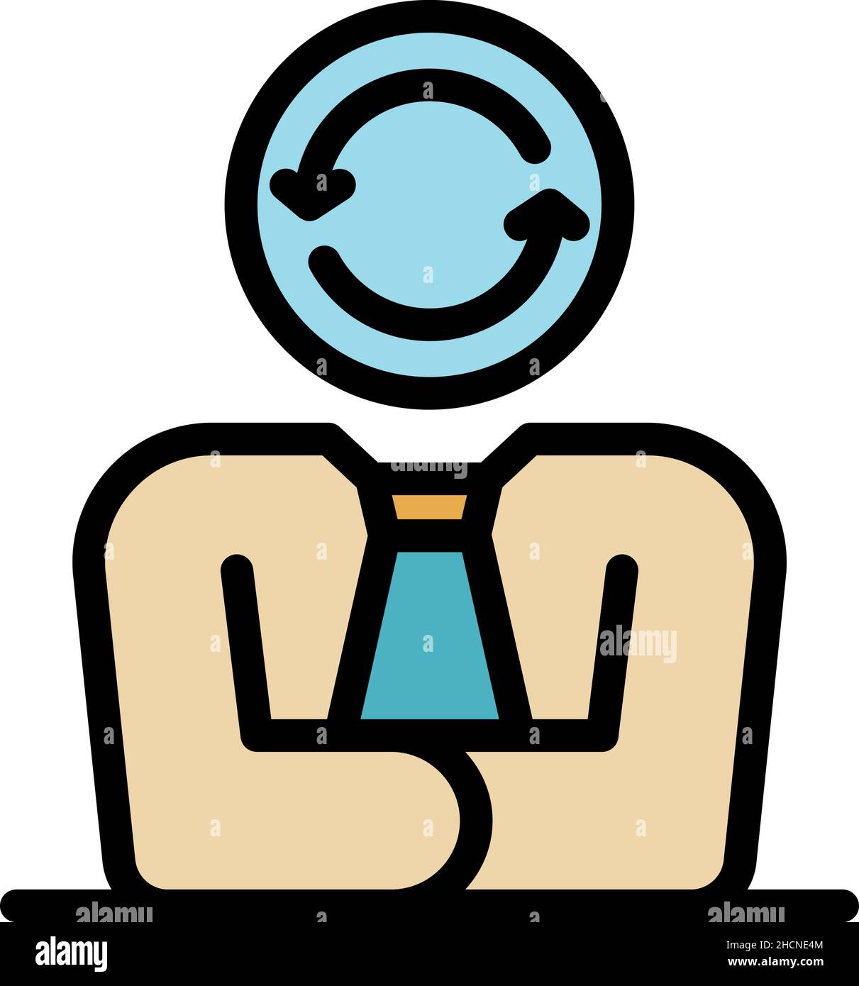 Human solving problem icon. Outline human solving problem vector icon ...