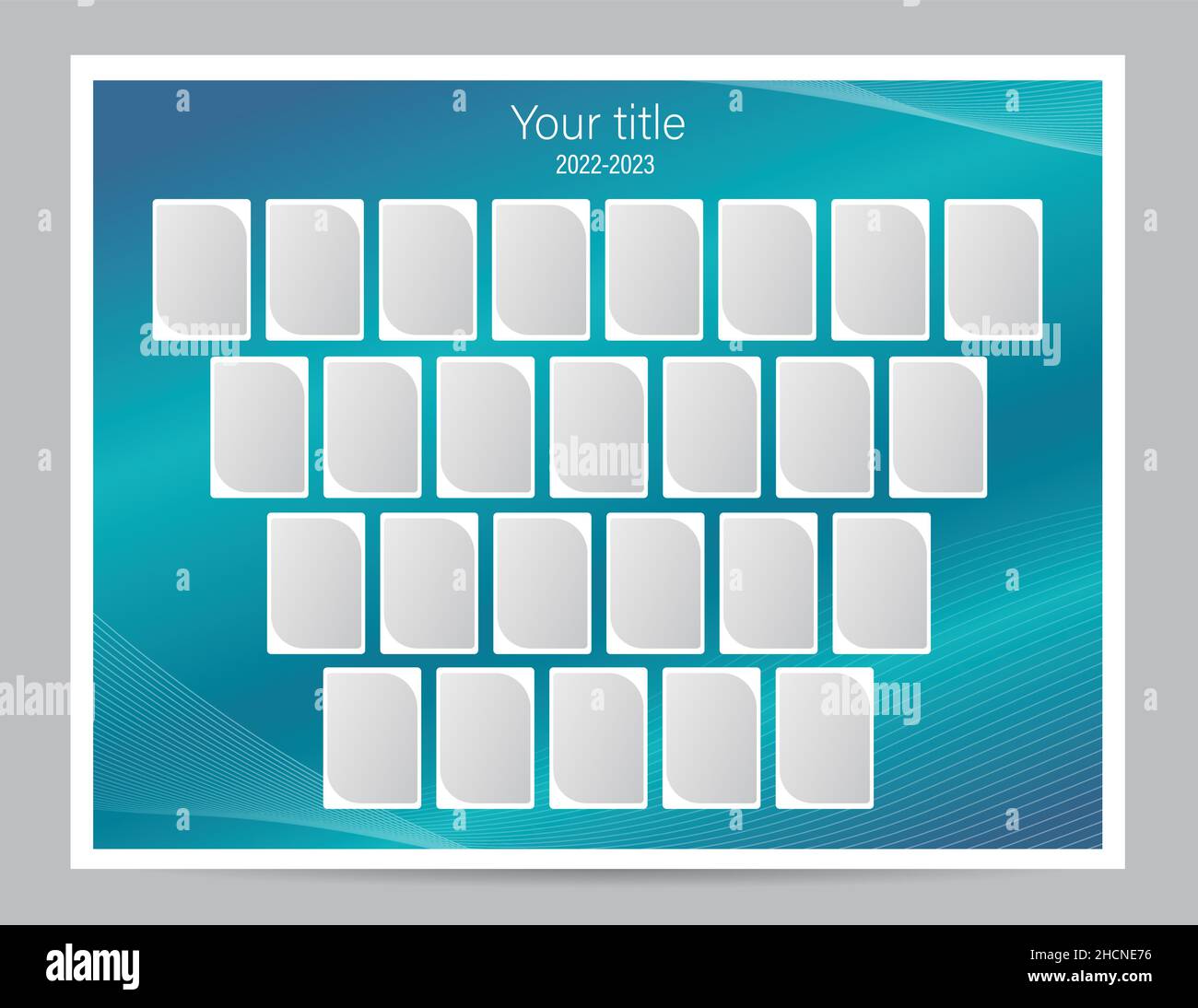 Photo frame mosaic collage template on abstract blue techno futuristic