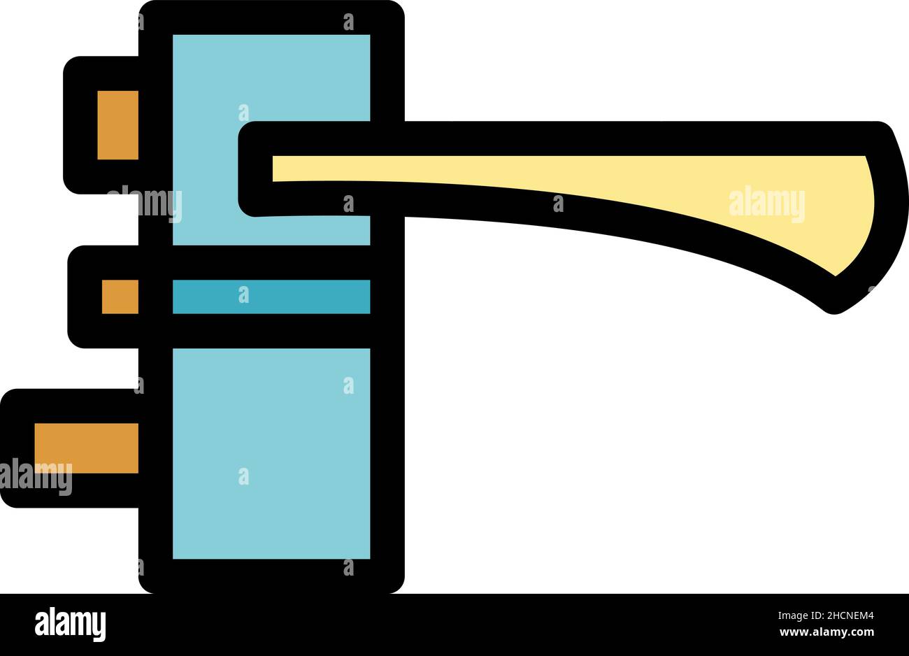 Key door handle icon. Outline key door handle vector icon color flat ...