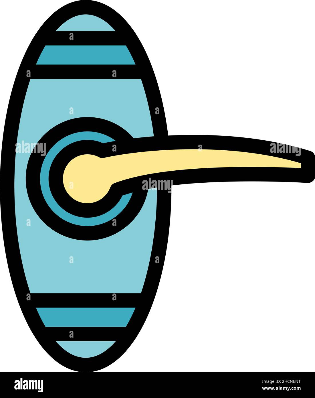 Key door handle icon. Outline key door handle vector icon color flat isolated Stock Vector