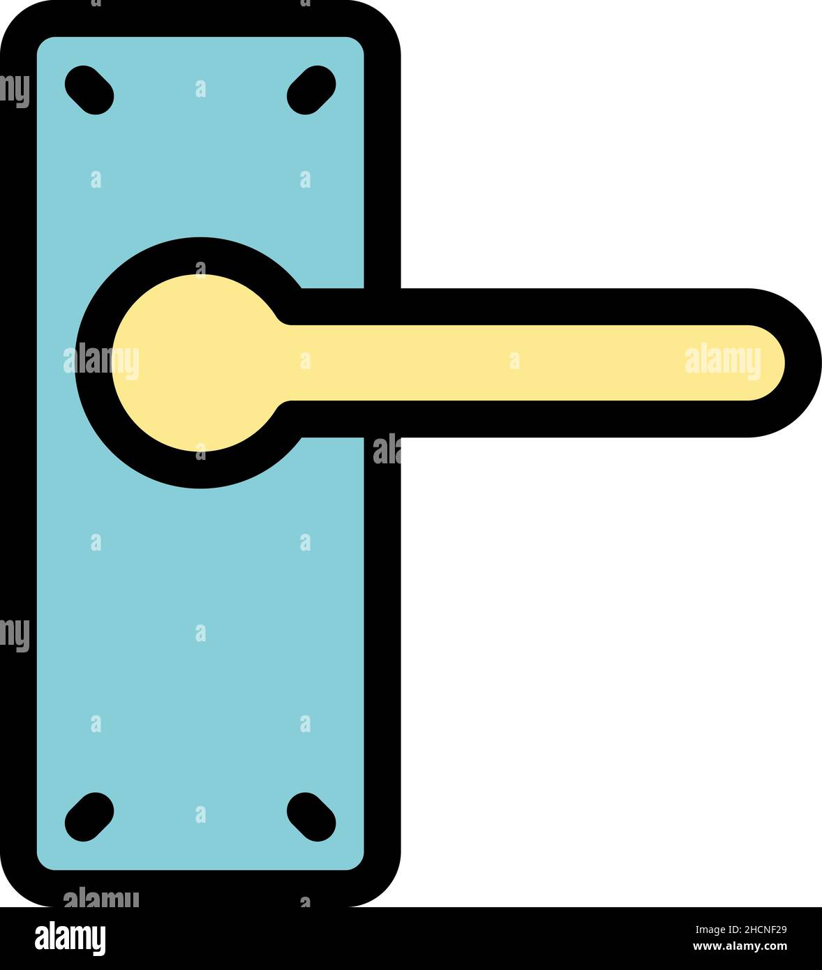 Room door handle icon. Outline room door handle vector icon color flat ...