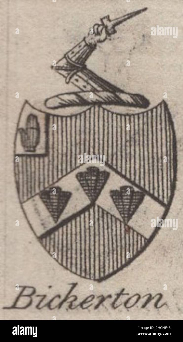 antique 18th century engraving heraldy coat of arms, English Baronet of ...