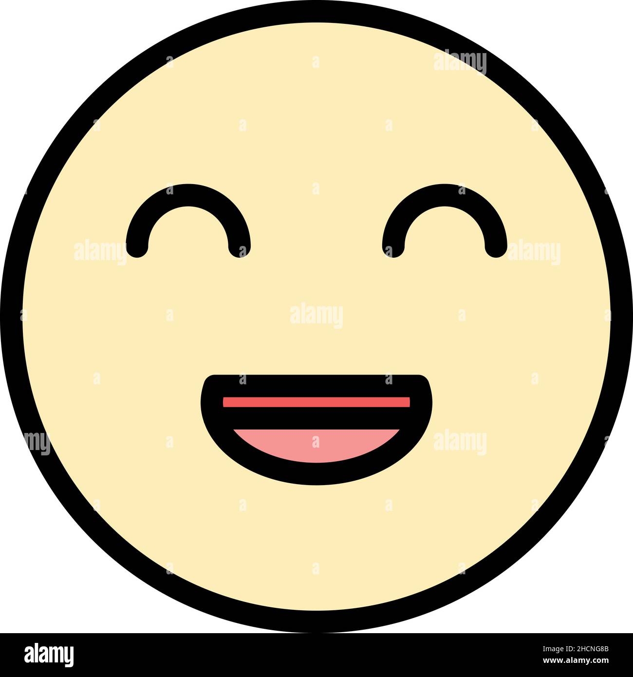 Funny emoji smile icon. Outline funny emoji smile vector icon ...