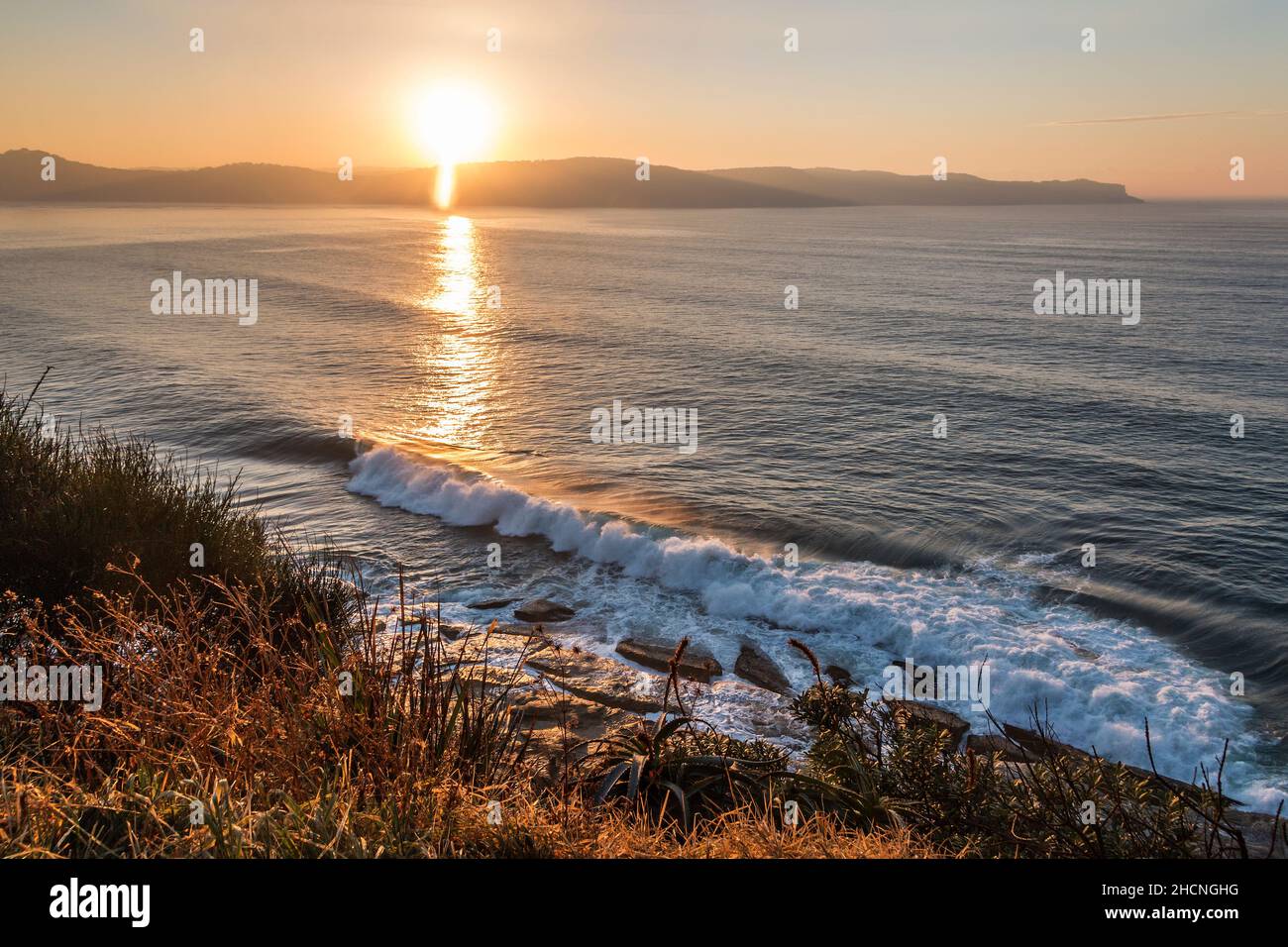 sunrise over the ocean at umina on nsw central coast Stock Photo