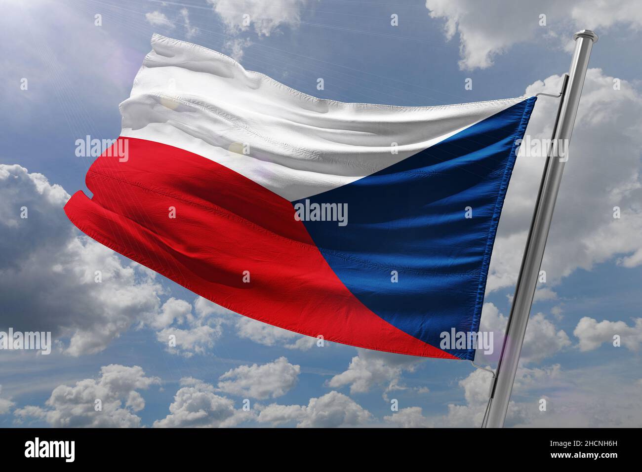 The national flag of the Czech Republic Stock Photo