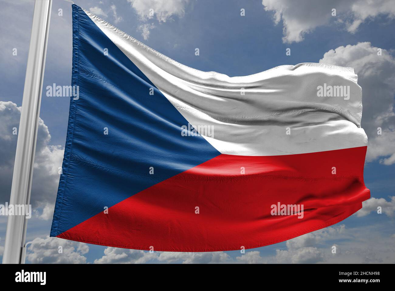 The national flag of the Czech Republic Stock Photo