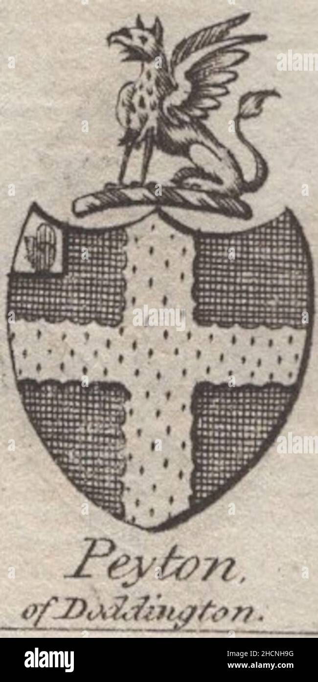 antique 18th century engraving heraldy coat of arms, English Baronet ...