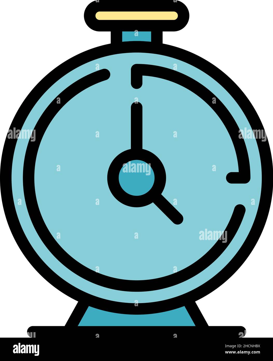 Kitchen clock icon. Outline kitchen clock vector icon color flat isolated Stock Vector