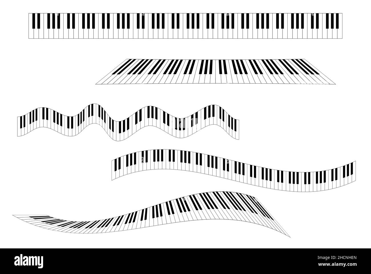 Piano keyboard variations collection Vector Illustration Stock Vector