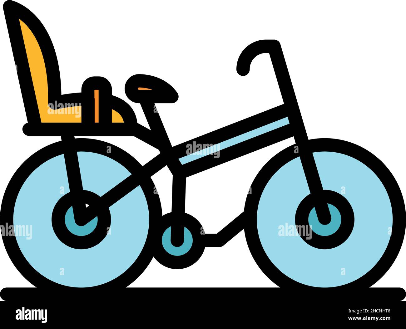 Children bike icon. Outline children bike vector icon color flat ...