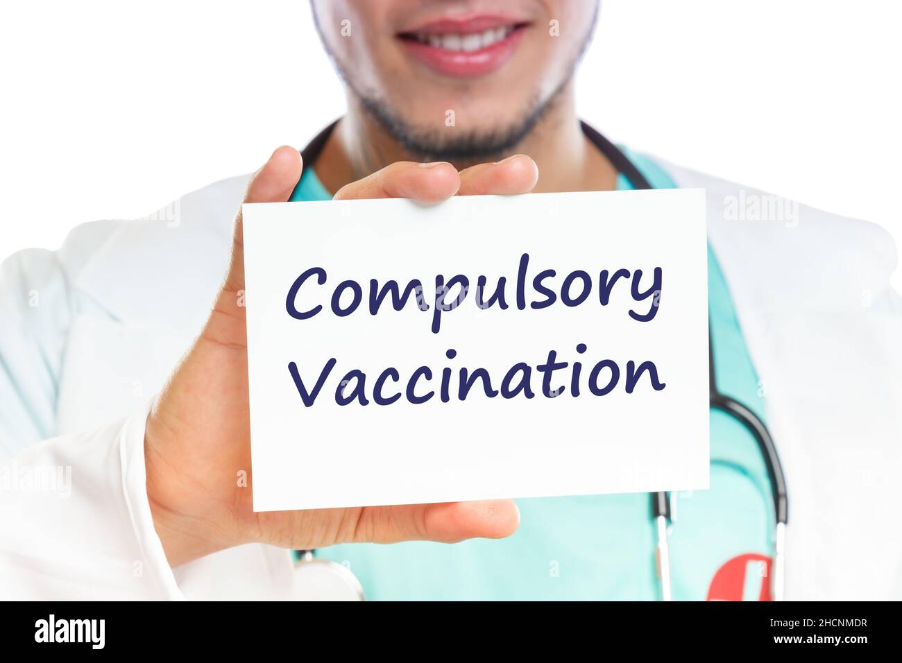 Compulsory vaccination against coronavirus vaccine hesitancy corona virus COVID-19 Covid doctor illness Stock Photo
