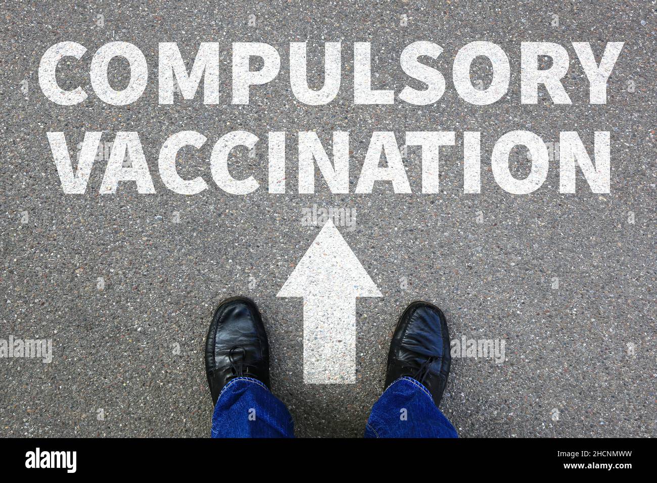 Compulsory vaccination against coronavirus vaccine hesitancy corona virus COVID-19 Covid concept Stock Photo
