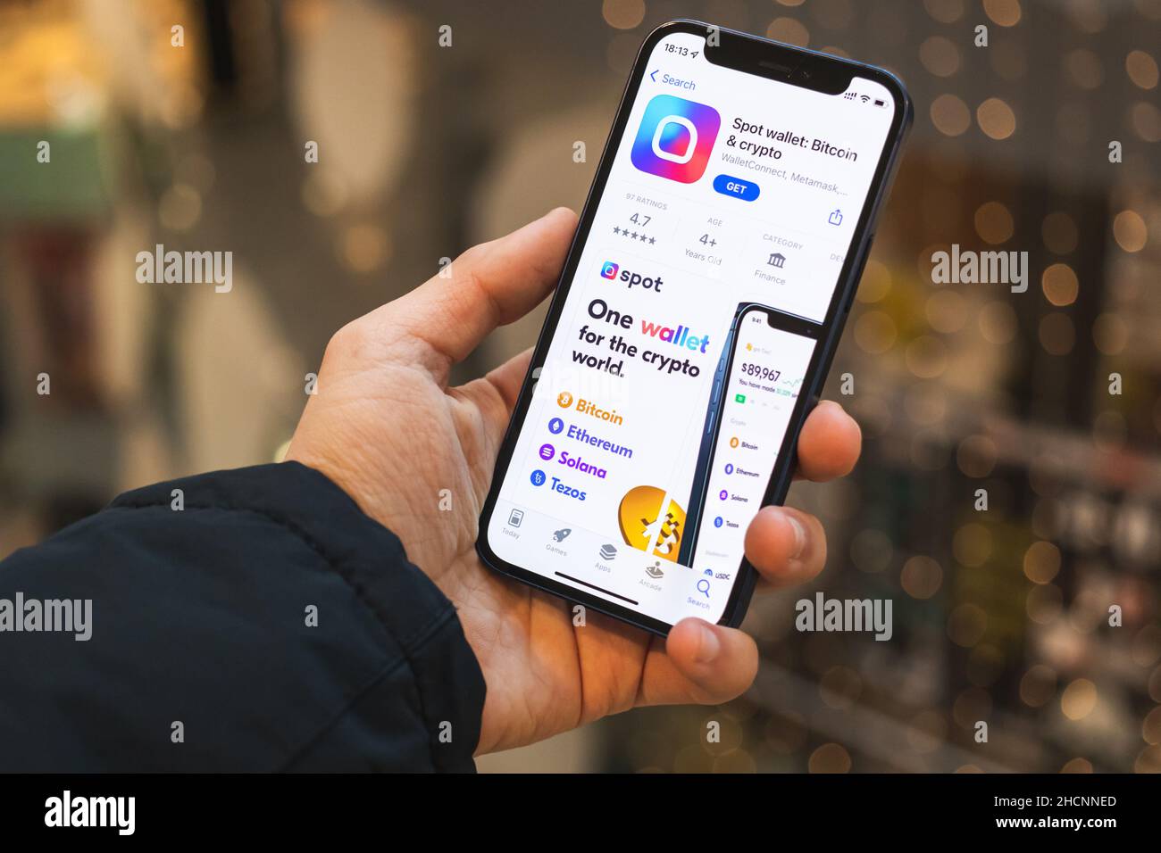 Kharkov, Ukraine - December 25, 2021: Spot Wallet Bitcoin and Crypto  application in app store on apple iphone screen. Logo, symbol, icon closeup  Stock Photo - Alamy